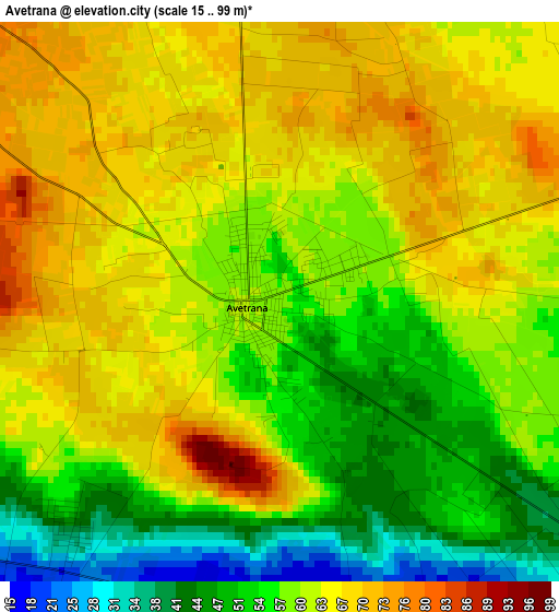 Avetrana elevation map