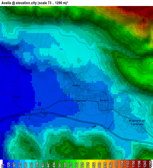 Avella elevation map