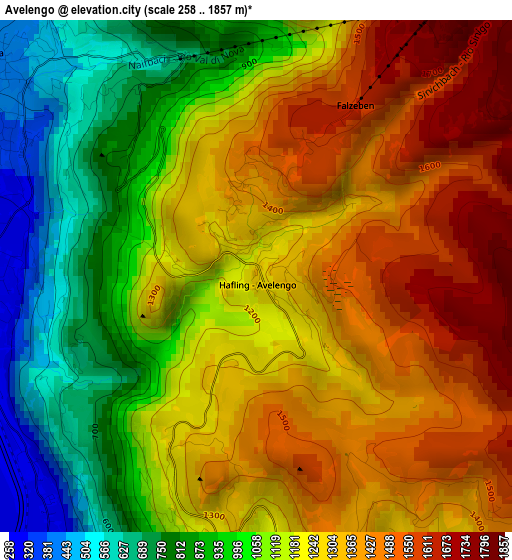 Avelengo elevation map