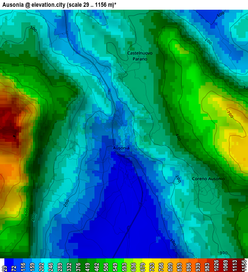 Ausonia elevation map