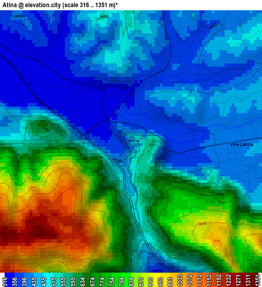 Atina elevation map