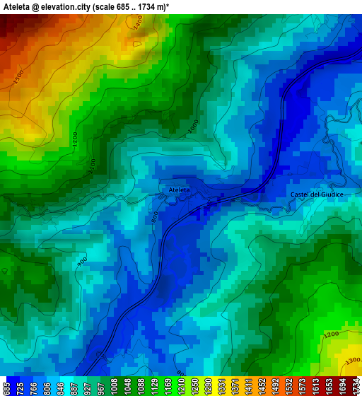 Ateleta elevation map