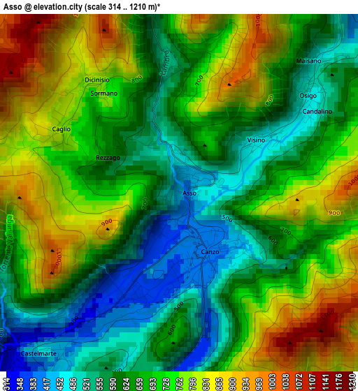 Asso elevation map