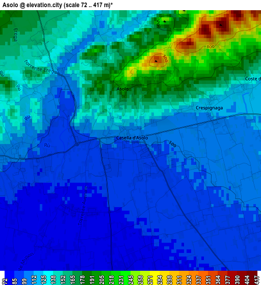 Asolo elevation map