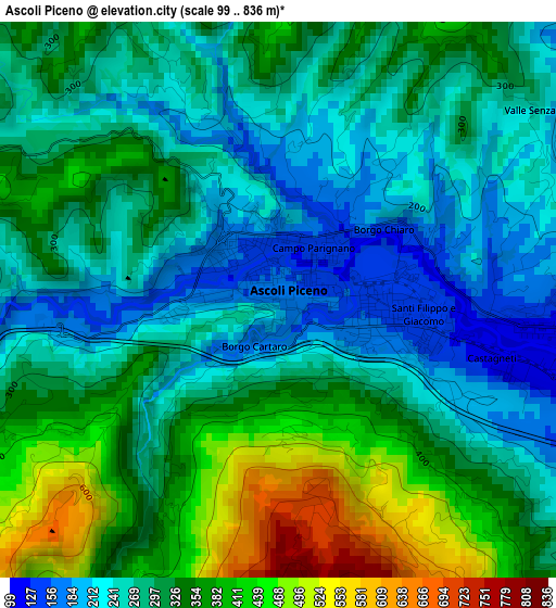 Ascoli Piceno elevation map