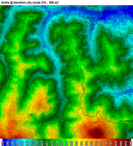 Arsita elevation map