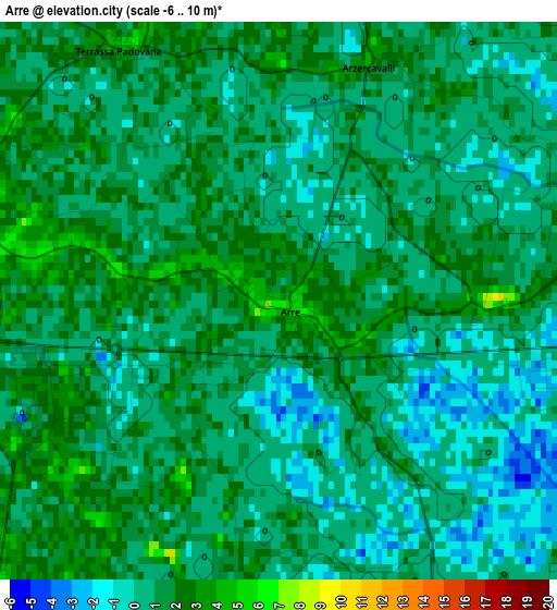 Arre elevation map