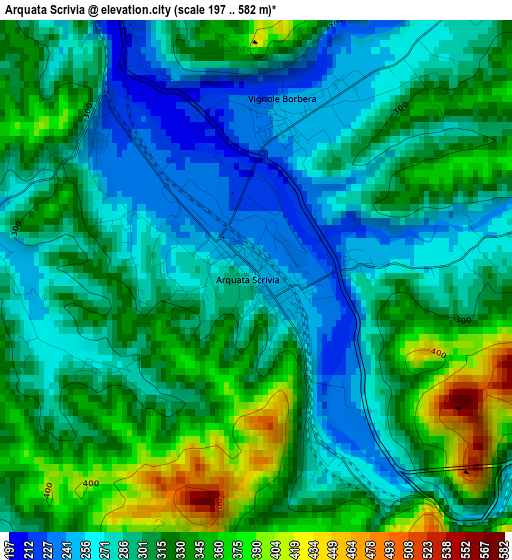 Arquata Scrivia elevation map