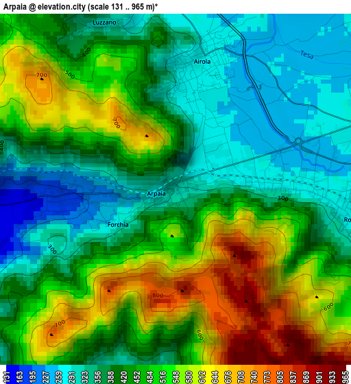 Arpaia elevation map