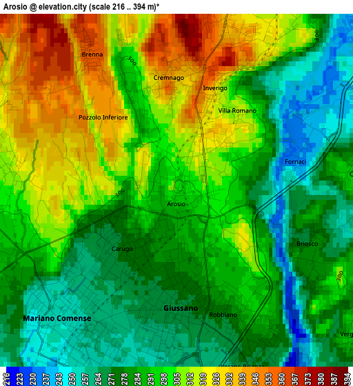 Arosio elevation map