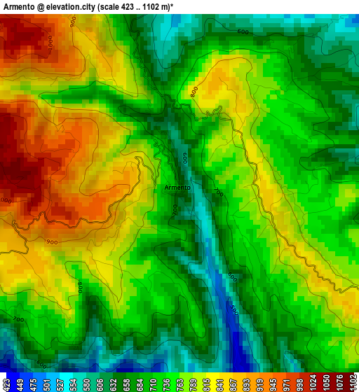 Armento elevation map