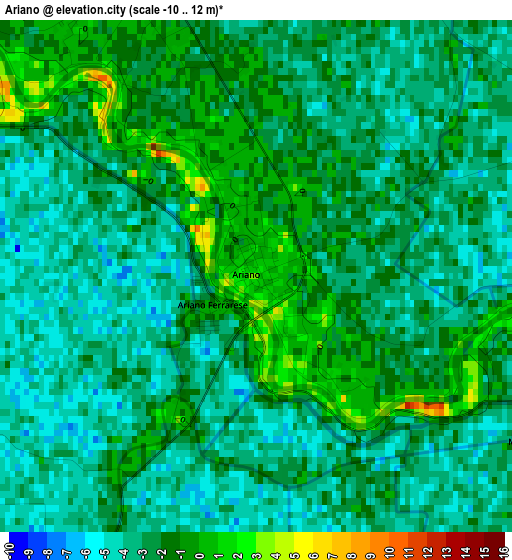 Ariano elevation map