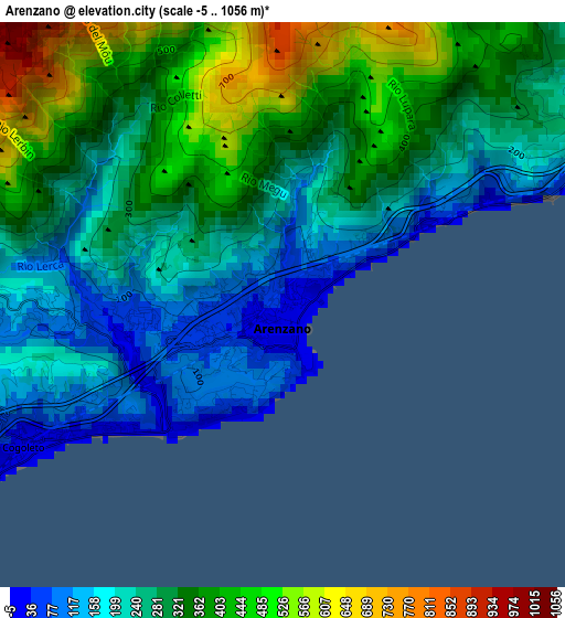 Arenzano elevation map