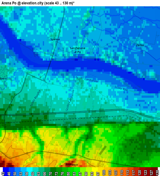 Arena Po elevation map