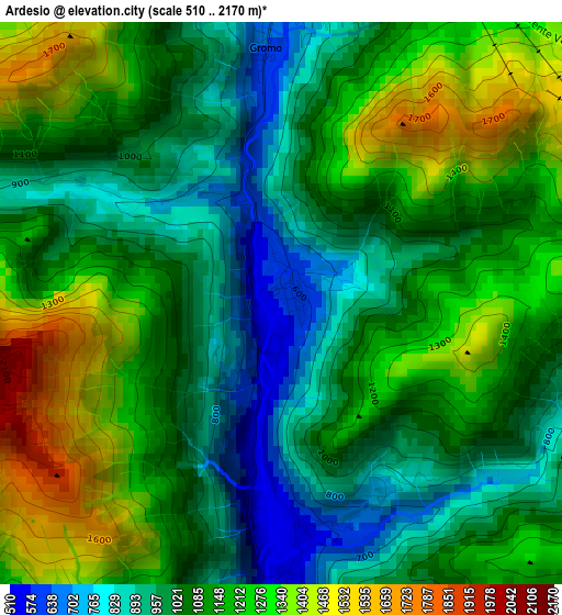 Ardesio elevation map