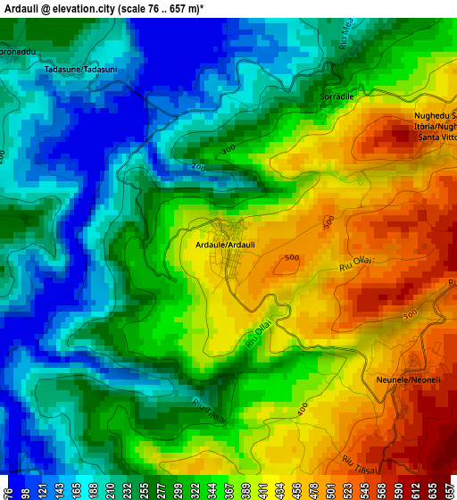 Ardauli elevation map