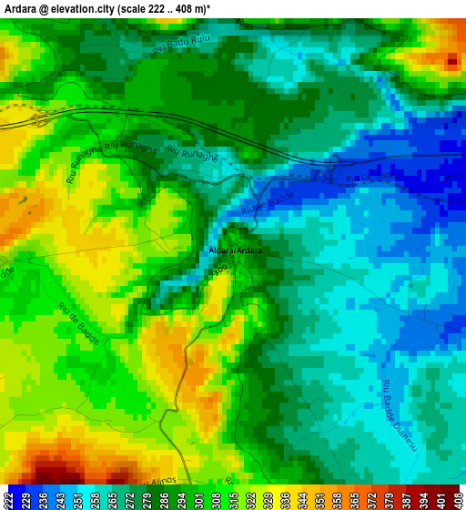 Ardara elevation map