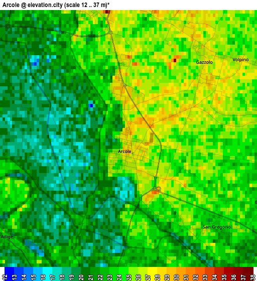 Arcole elevation map