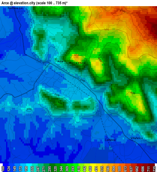 Arce elevation map