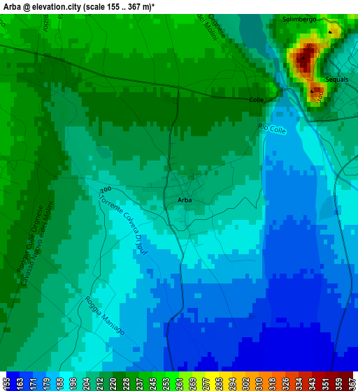 Arba elevation map