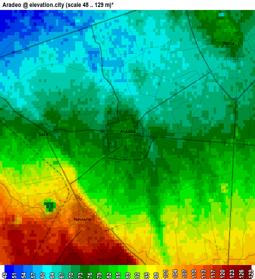 Aradeo elevation map