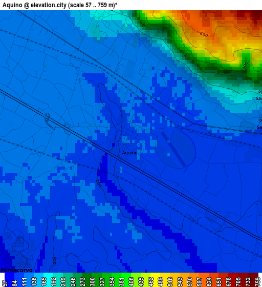 Aquino elevation map