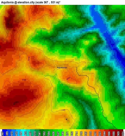 Aquilonia elevation map