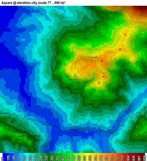 Aquara elevation map