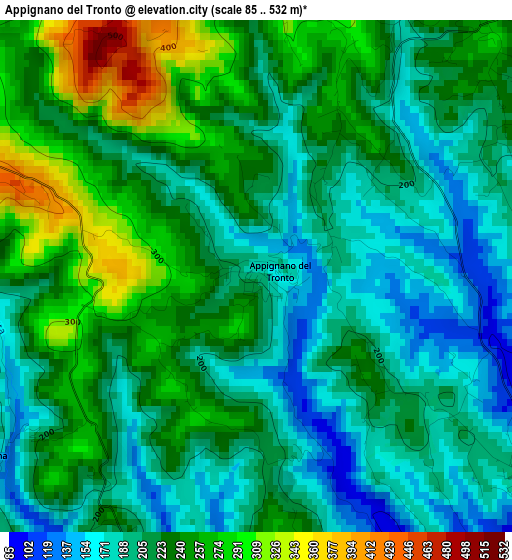 Appignano del Tronto elevation map