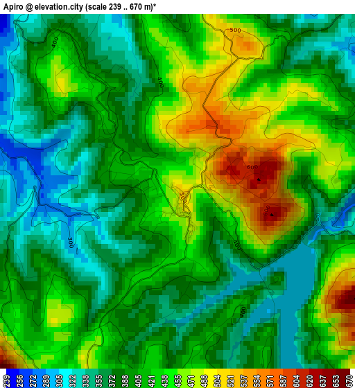 Apiro elevation map