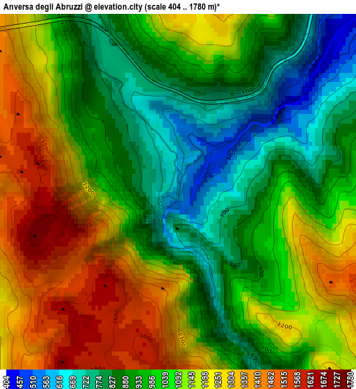 Anversa degli Abruzzi elevation map