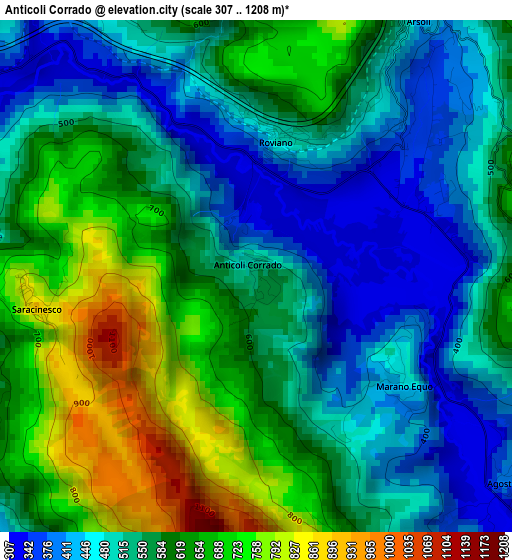 Anticoli Corrado elevation map