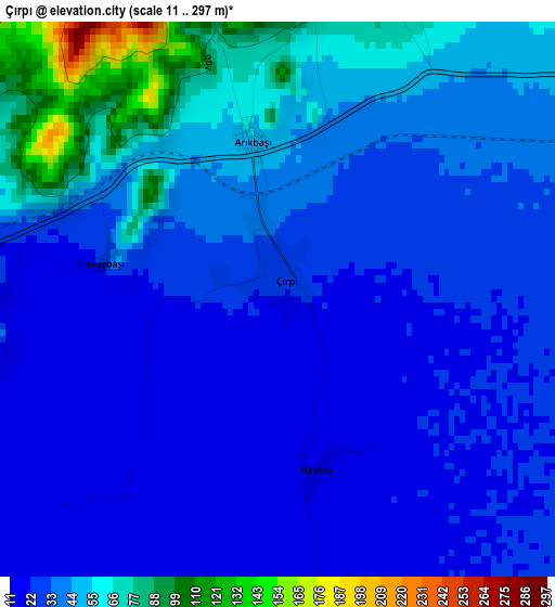 Çırpı elevation map