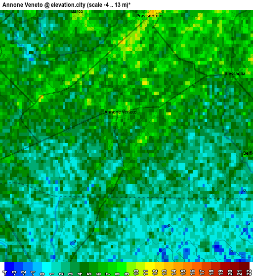 Annone Veneto elevation map