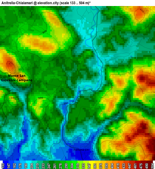 Anitrella-Chiaiamari elevation map