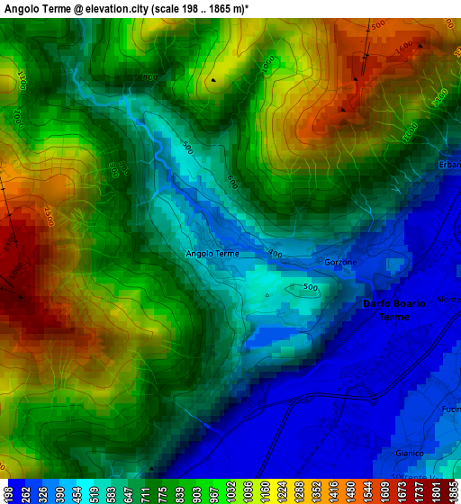 Angolo Terme elevation map