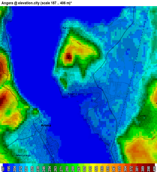 Angera elevation map