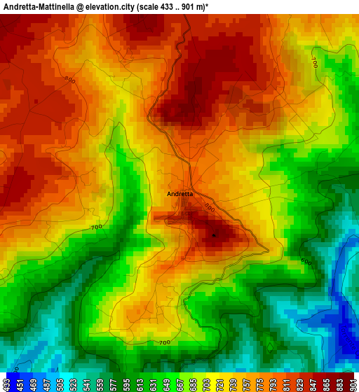 Andretta-Mattinella elevation map