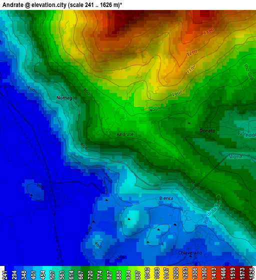 Andrate elevation map