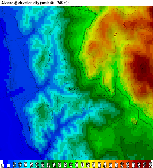 Alviano elevation map