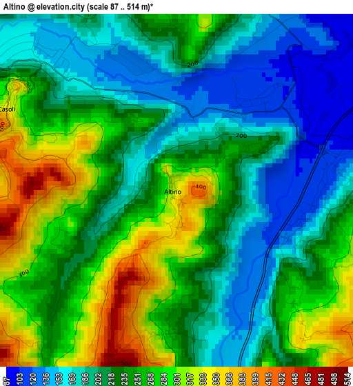 Altino elevation map