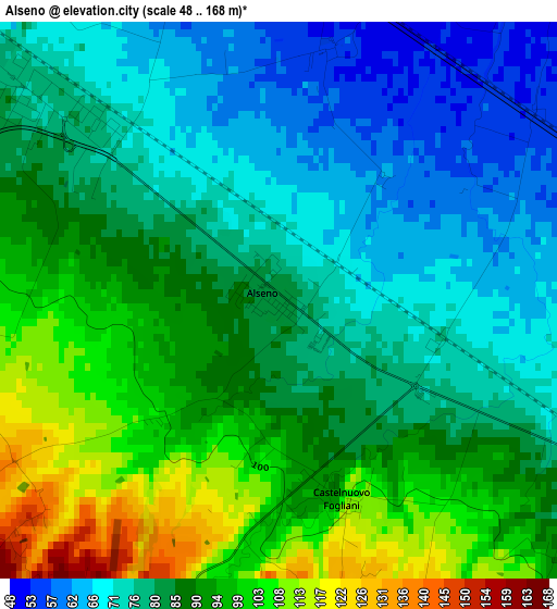 Alseno elevation map