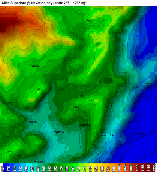 Alice Superiore elevation map