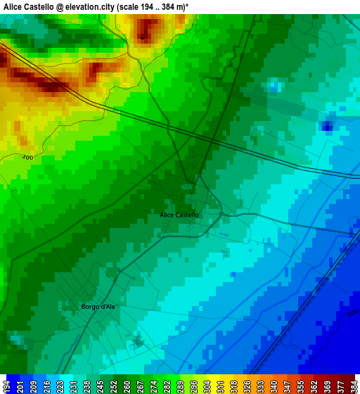 Alice Castello elevation map