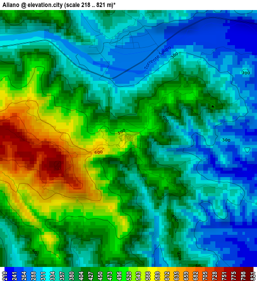 Aliano elevation map