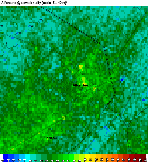 Alfonsine elevation map