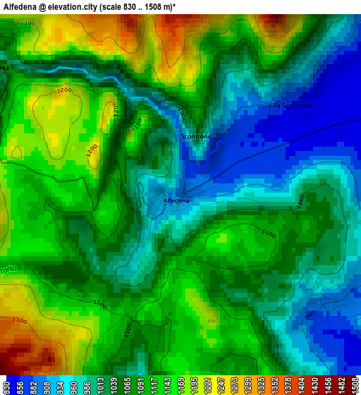 Alfedena elevation map