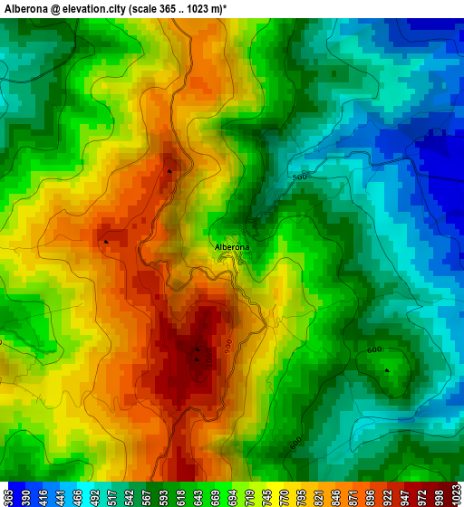 Alberona elevation map