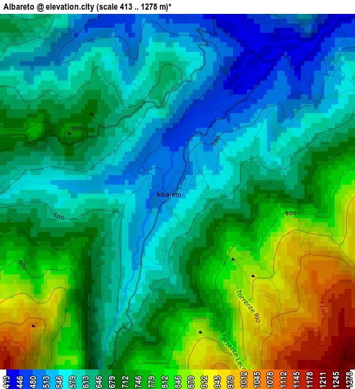 Albareto elevation map