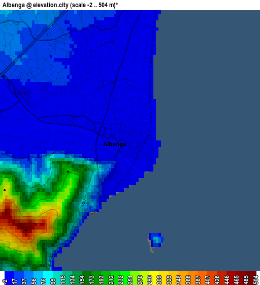 Albenga elevation map